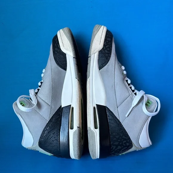 Jordan Retro 3 Chlorophyll Light Smoke Grey Black White 398614-006 sz： 5